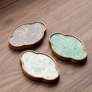 胡桃木壶承干泡台小型实木茶盘中式茶托盘茶承精致防水茶席茶杯垫