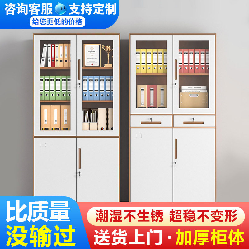上海拆装文件柜铁皮柜窄边办公室档案柜资料柜带锁财务展示家用