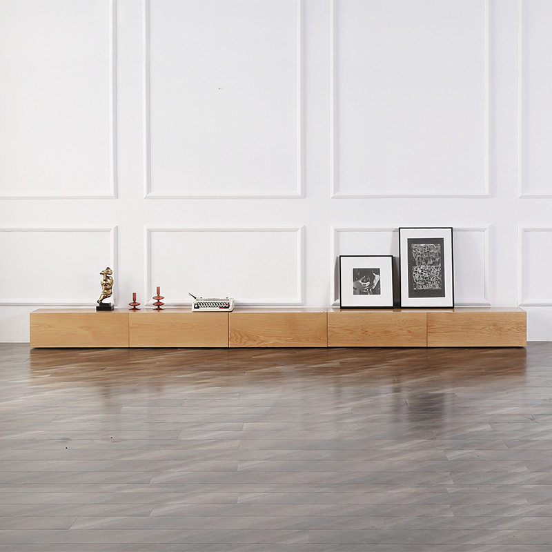 北欧全实木电视剧边柜现代简约樱桃木白蜡木白橡木黑胡桃木落地柜