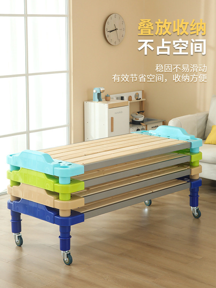幼儿园床幼儿园睡床叠叠床木板床托管午睡床通铺塑料幼儿园床