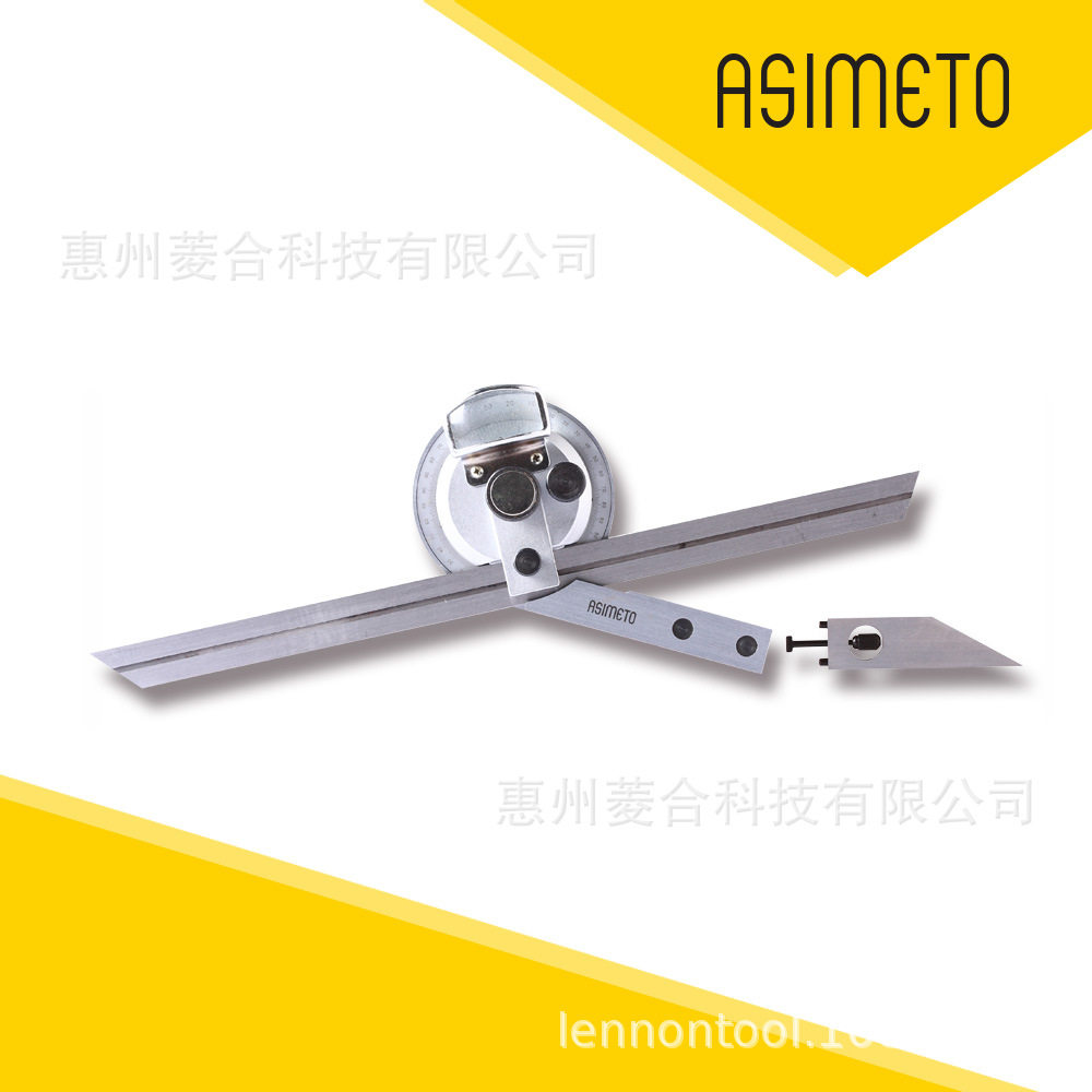 ASIMETO德国安度带放大镜游标万能角度尺490系列490-06-1