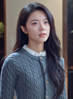 骄阳似我同款赵今麦聂曦光白灰色麻花木耳荷叶边毛衣针织开衫外套