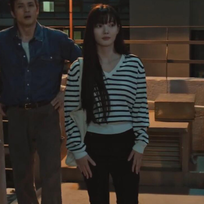 亲爱的X同款条纹毛衣上衣