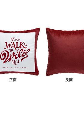 5zv7批发圣诞结婚婚庆礼品新年抱枕套红色沙发办公室靠枕靠垫床头