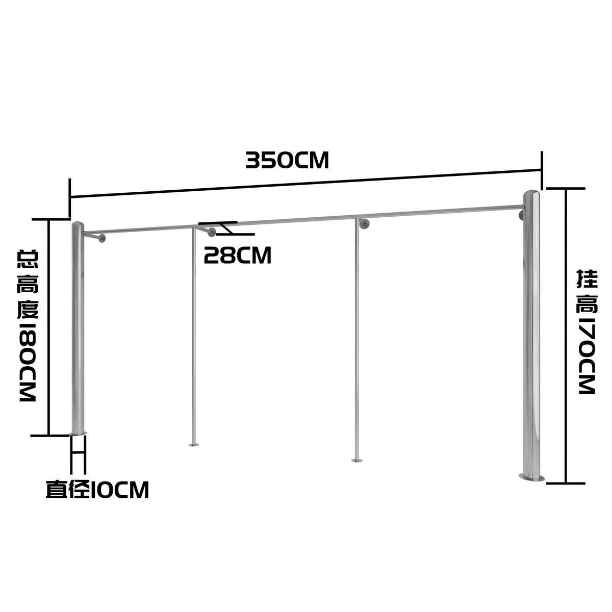 服装店陈列架上墙壁挂式不锈钢创意挂衣架简约店铺女装货架展示架
