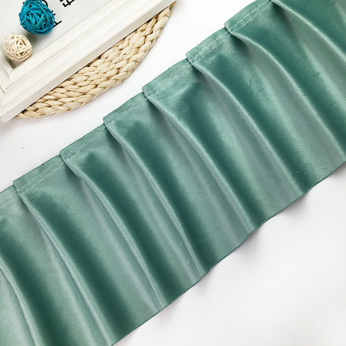 17厘米14cm带褶子沙发垫装饰衬布绒布裙摆边飞边窗帘蕾丝辅料桌边