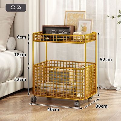 边几可移动桌下置物架落地多层客厅茶几铁艺床头柜卧室收纳床边柜