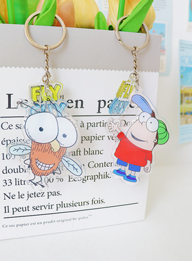 苍蝇小子FLY GUY and BUZZ亚克力钥匙扣挂件绘本卡通挂链儿童奖励