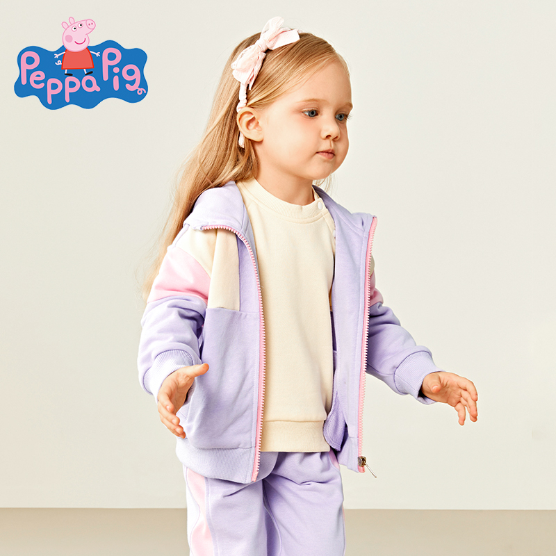 80%棉常规外套小猪佩奇秋季连帽