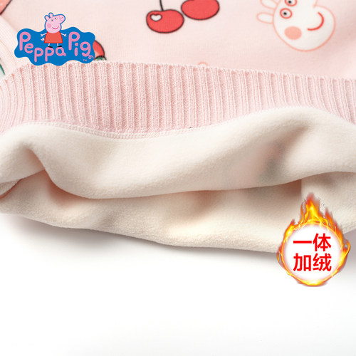 针织衫毛衣小猪佩奇女童加绒秋冬