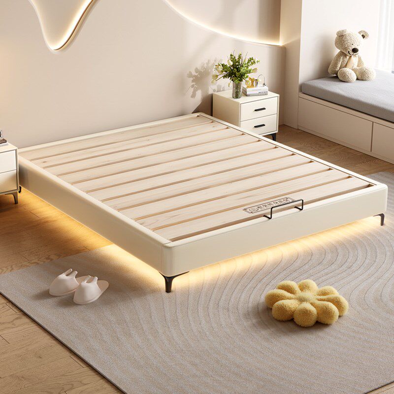 无床头床全实木互不打扰静音加厚1.8米卧室双人床现代榻榻米床架