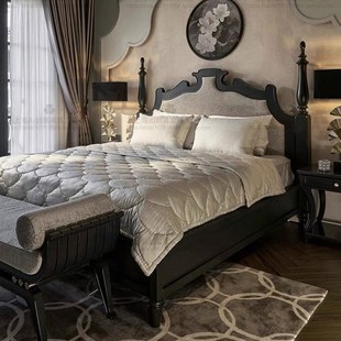 復古床美式 輕奢婚床高端別墅公主床 實木雕花宮廷床雙人床歐式 法式