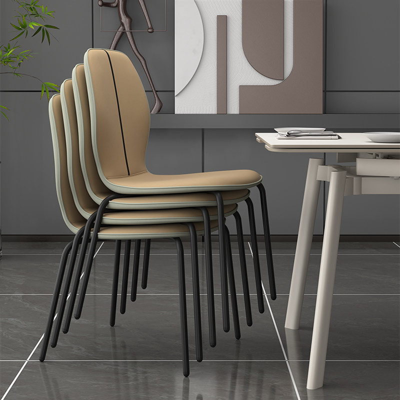 可好新款猫抓皮家用餐椅小户型可叠放椅子轻奢简约靠背凳子餐凳,住宅家具,餐椅,淘宝优惠券,粉丝福利购,淘宝优惠卷