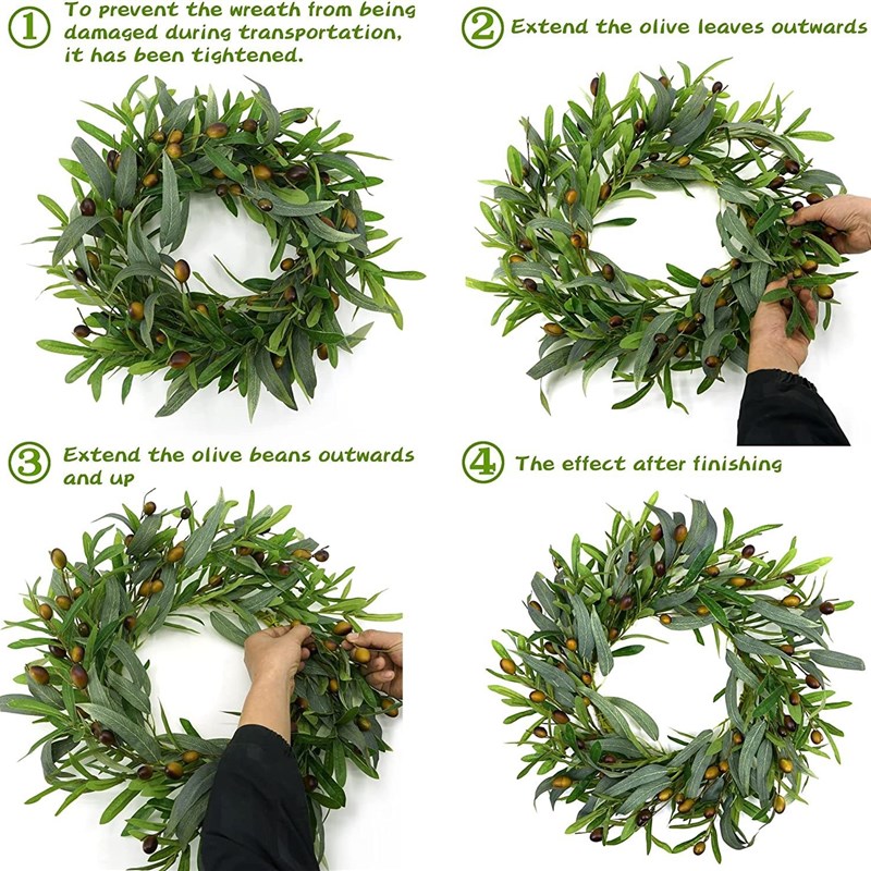 2024春天仿真木兰花环夏季日常花圈仿真花前门挂装饰品橄榄树插枝