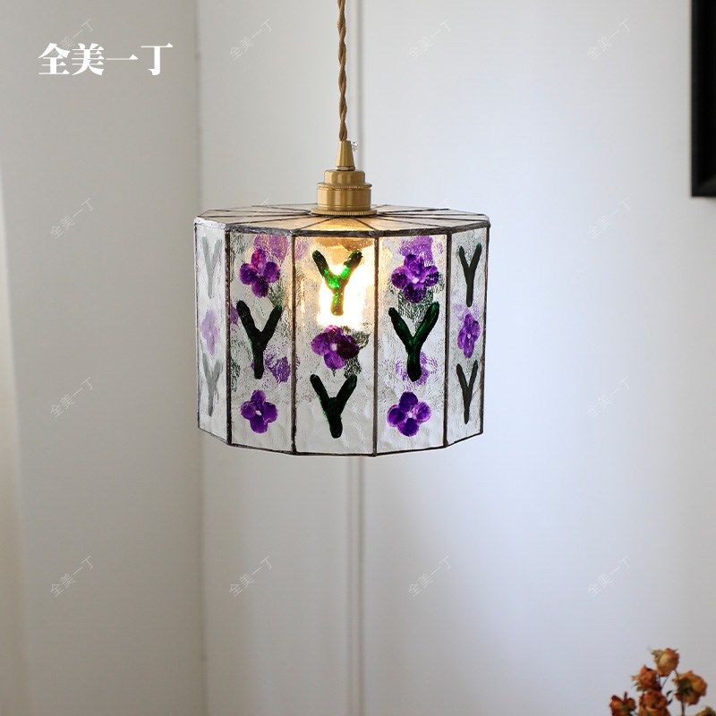 全美一丁日式蒂凡尼玻璃手绘玻璃床头小吊灯餐厅玄关挂画沙发吊灯,家装灯饰光源,床头/玄关/吧台/过道吊灯,淘宝优惠券,粉丝福利购,淘宝优惠卷