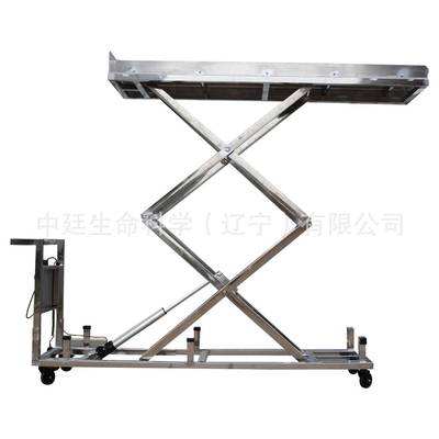 双叉电压尸体升降车太平间辅助设备不锈钢死尸推车遗体升降车