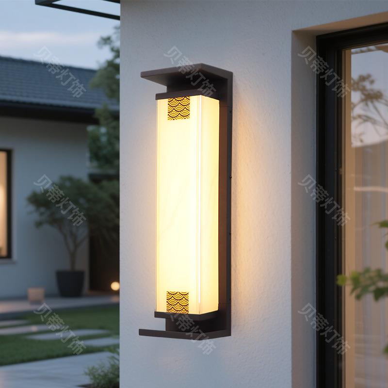 新中式户外壁灯太阳能别墅庭院灯酒店室外现代简约大门防水墙头灯