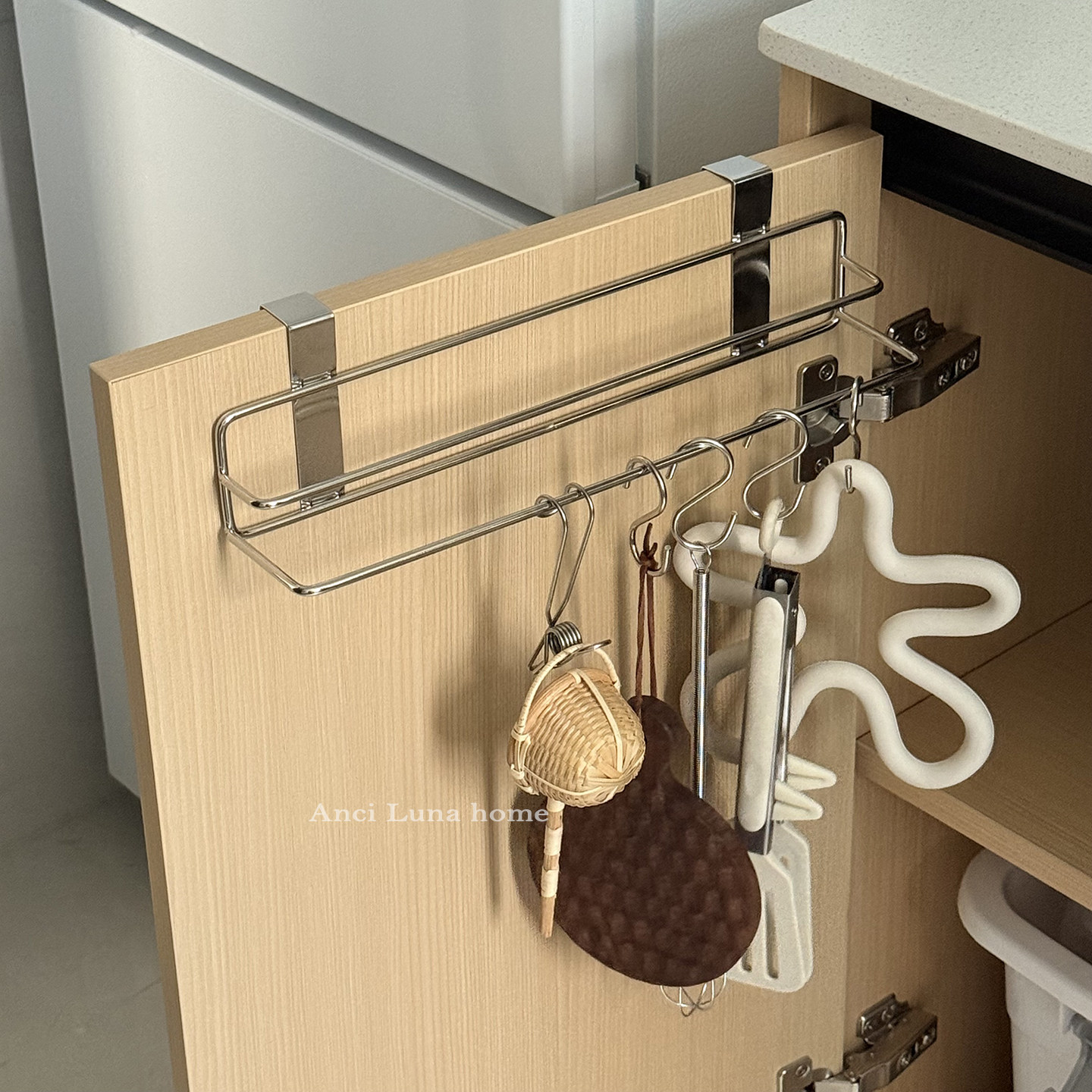 不锈钢柜门挂钩厨房收纳置物架多功能挂架毛巾架收纳架抹布挂架