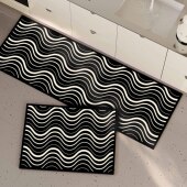 新款 轻奢风家用厨房吸水吸油硅藻泥地垫防滑脚垫拼接长条地垫直