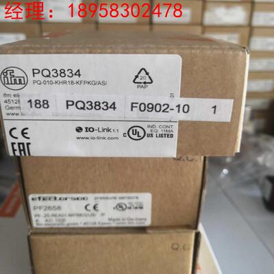供应原装正品易福门压力传感器IFM PQ3834 PQ-010-KHR18-KFPKG/AS