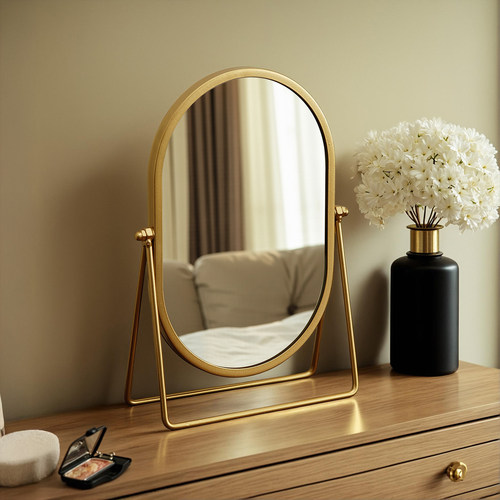 复古高级感化妆镜台式桌面梳妆镜