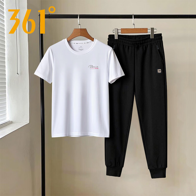 361度运动套装女夏季2026新款冰丝速干短袖九分裤女士跑步服套装