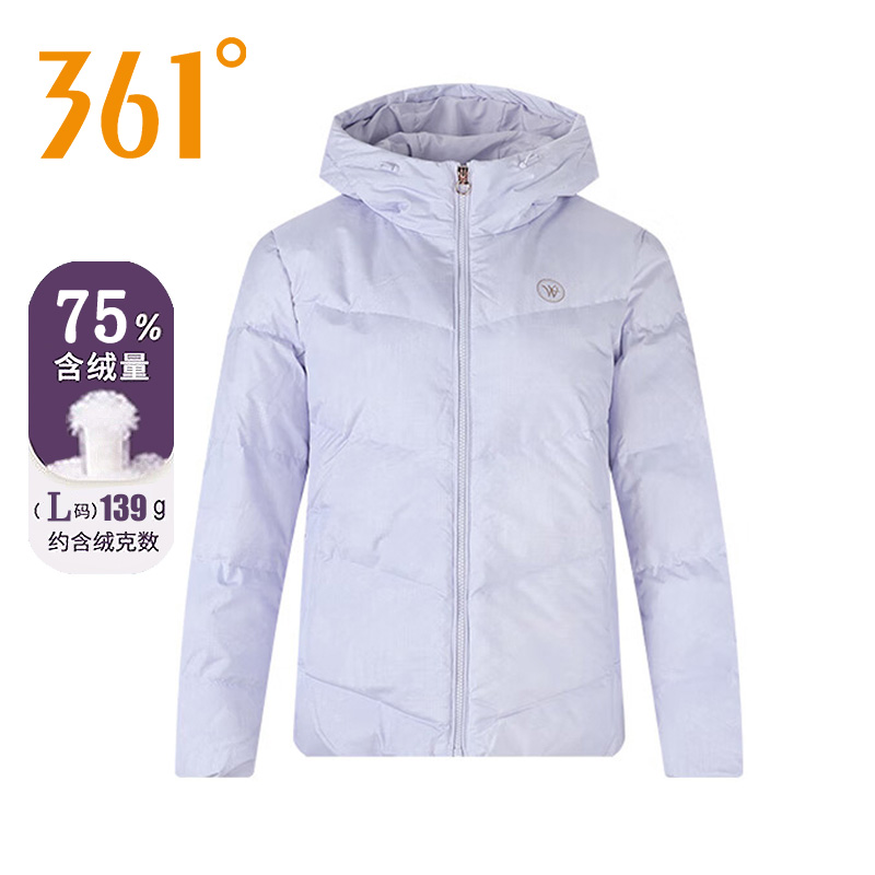 361度短款羽绒服女2025年冬季新款连帽户外防风面包服运动外套女