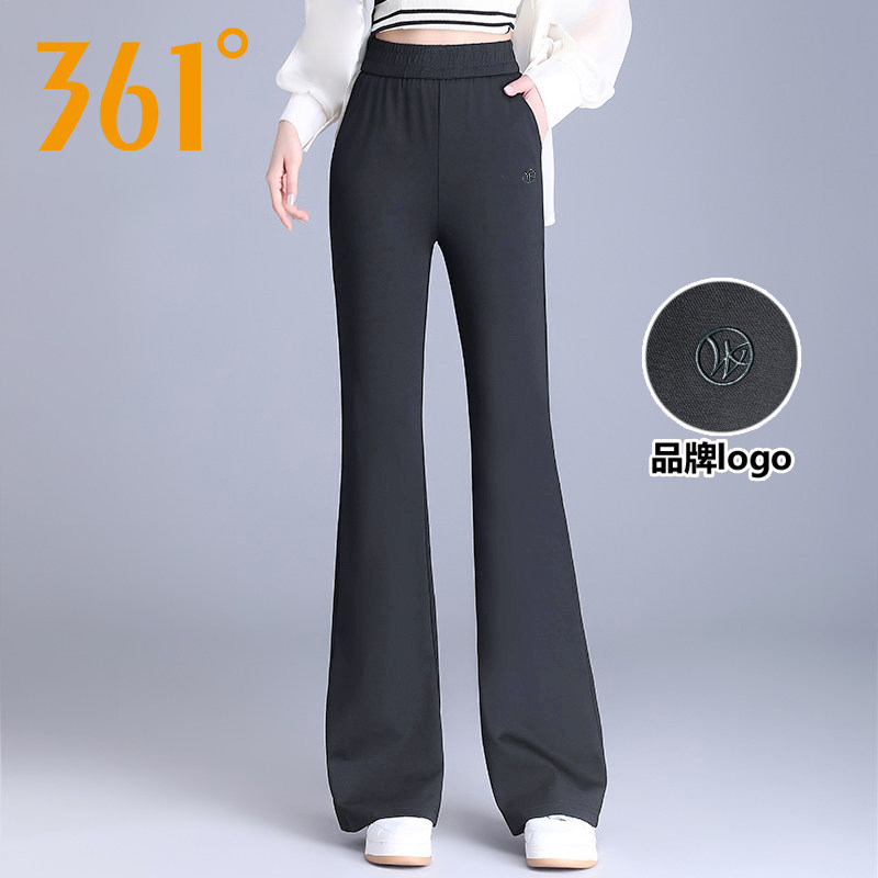 361度微喇叭运动裤女2026夏季薄款透气针织长裤冰感垂感休闲卫裤