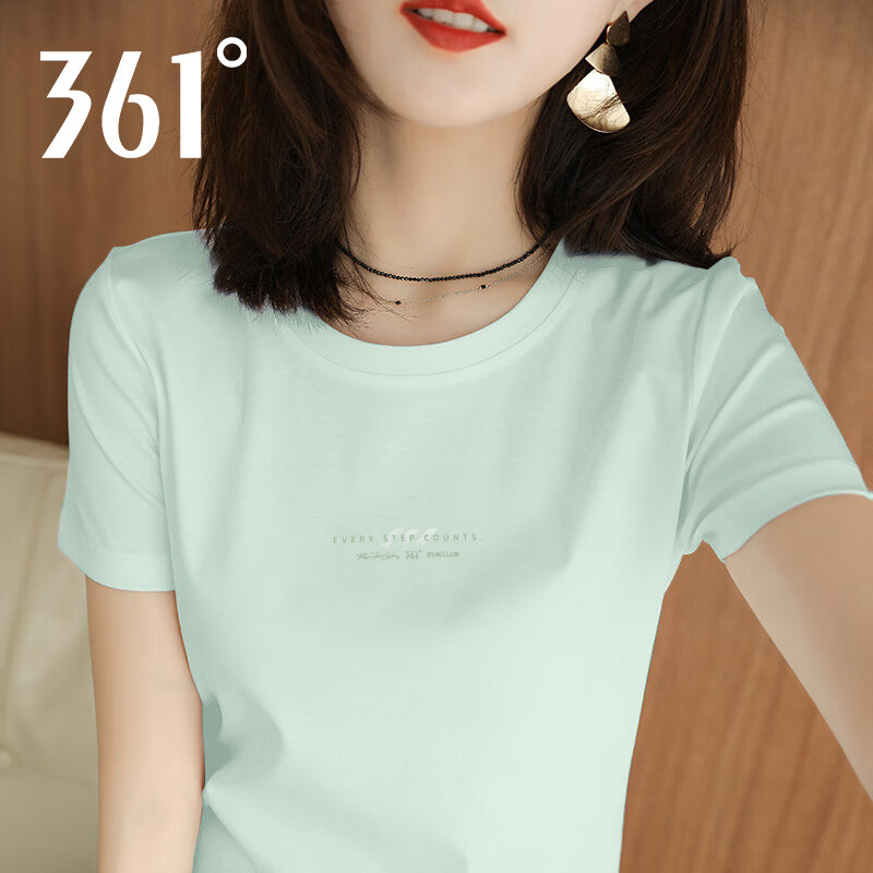 361度运动短袖女2025夏季新款透气速干衣圆领半袖休闲跑步上衣女