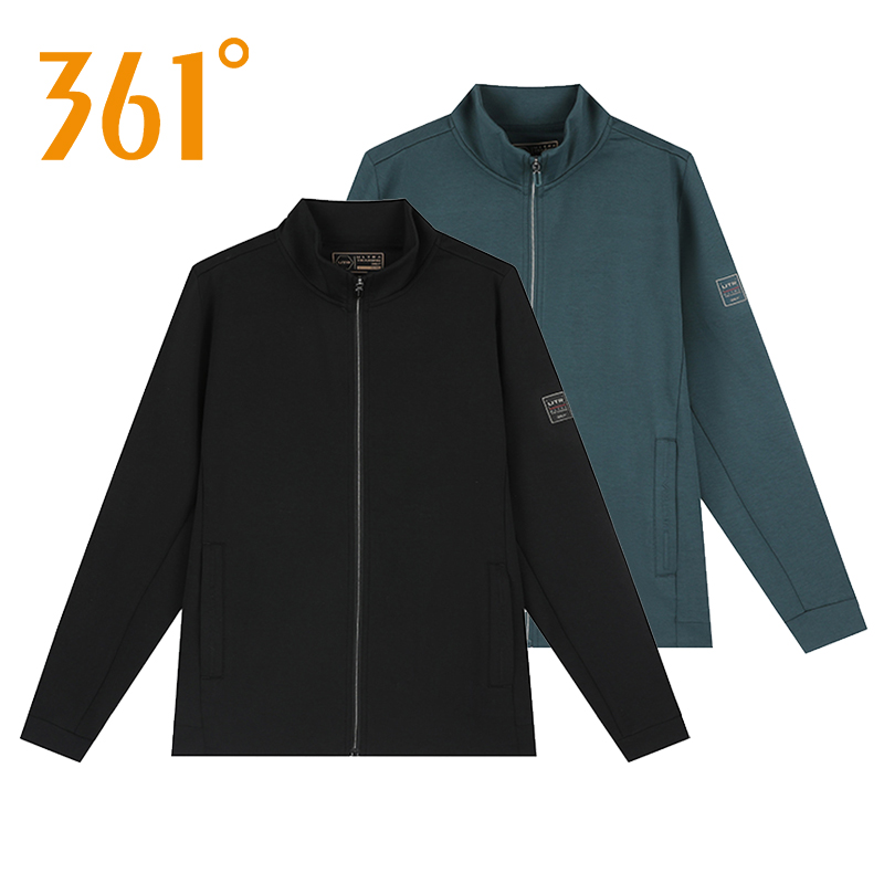 361度运动外套男2025秋季新款针织立领开衫卫衣男士休闲夹克衫