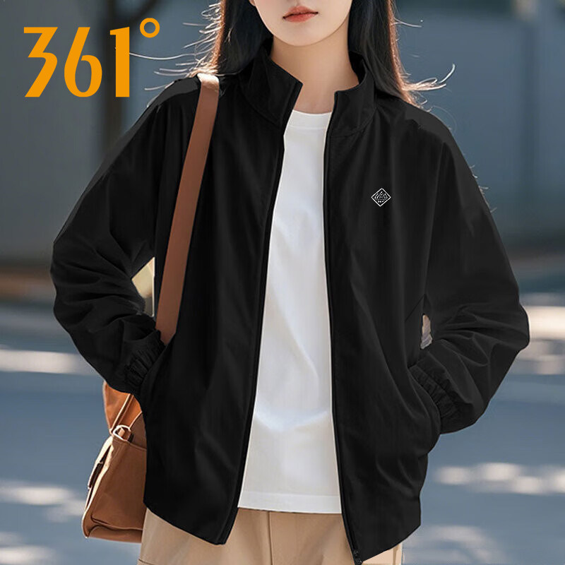 361度运动外套女2026春季新款立领单风衣女士梭织夹克休闲上衣女
