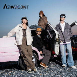 男女同款 休闲宽松百搭牛仔外套 街头复古麂皮绒工装 Kawasaki川崎