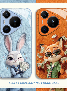 情侣朱迪尼克适用华为mate80手机壳pura70pro毛绒nova14疯狂动物城p60暴富50玻璃13新款40男女30款12/11/10/9