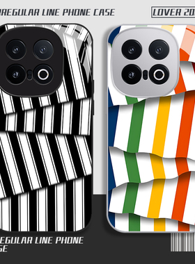 不规则条纹适用iqoo13手机壳iqooneo9彩虹12pro情侣11s玻璃8se新款10高级感7黑色6网红vivo爱酷5男女z1套u3x