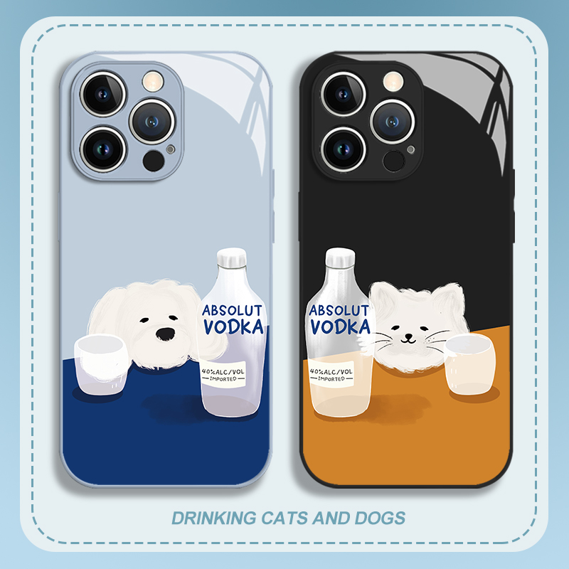 伏特加猫狗手机壳适用苹果系列