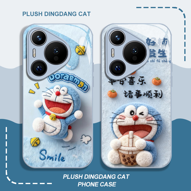 毛绒哆啦a梦手机壳适用华为系列