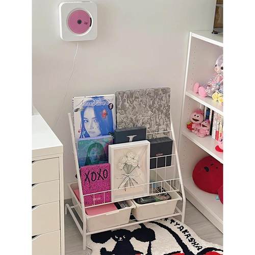 cd专辑黑胶收纳架铁艺阶梯式陈列放置架光碟片光盘盒收藏展示架