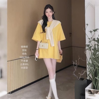 松弛感短袖披肩连衣裙女装2025新