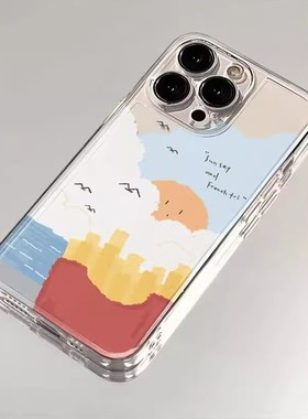 仙茵适用苹果17新款13手机iPhone14pro透明12卡通11高级promax16全包15情侣X防摔8plus男女xr保护max套2025IP