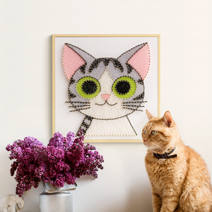 甜甜私房猫纱线画弦丝画减压手工diy绕线制作材料钉子画减压礼物