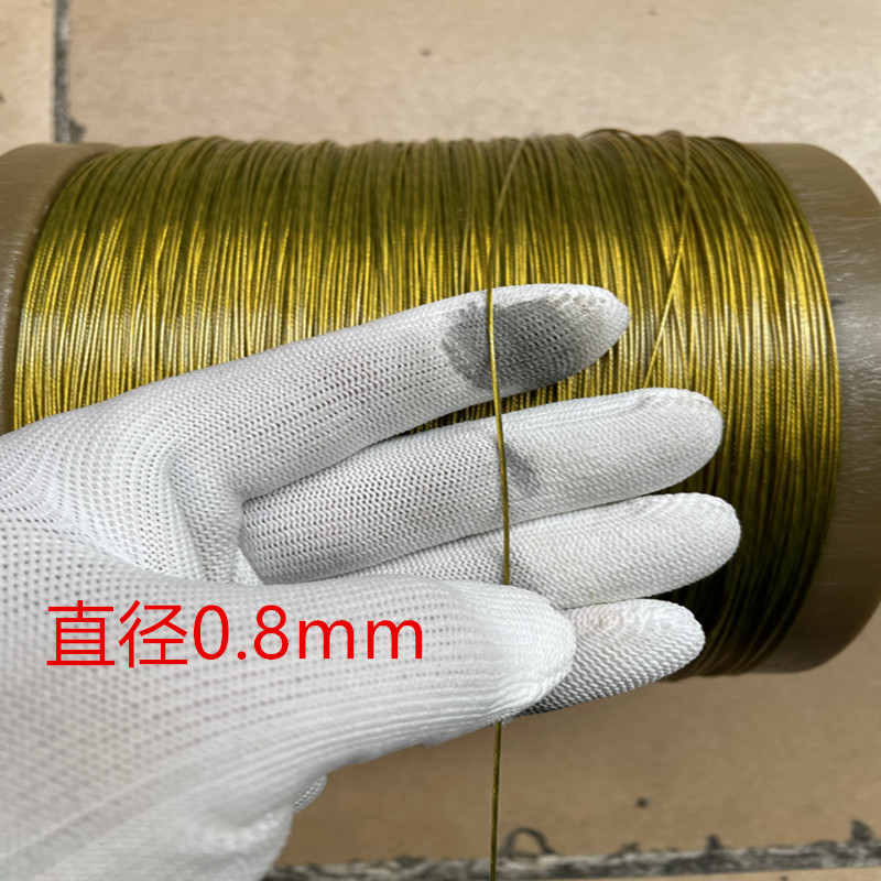304不锈钢金黄色软钢丝绳黄塑细软钢丝绳吊牌子挂画悬挂线拉绳子