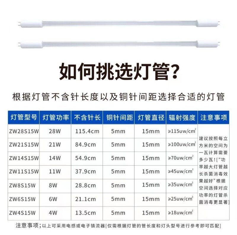 新亚特T5 8W14W21W28W石英紫外线消毒灯杀菌灯管超净台传递窗灯管