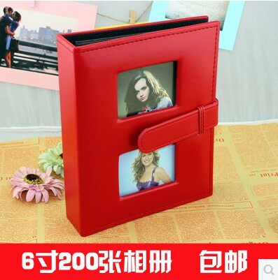 照片4R6寸200张皮面带扣6寸200张装精品相册礼品 包邮  洗照片册