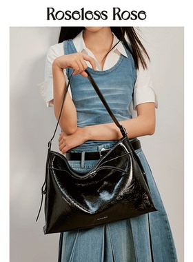 RoselessRose新款轻轻包牛皮托特包女大容量Hobo包单肩斜挎包通勤