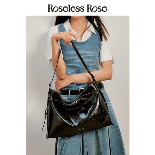 RoselessRose新款轻轻包牛皮托特包女大容量Hobo包单肩斜挎包通勤