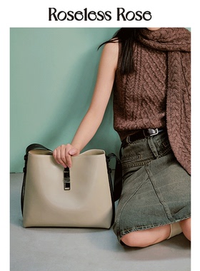 RoselessRose新款托特包女通勤上班高级感大容量单肩腋下包手提软