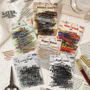 悦真复古英文字母贴纸手账装饰贴纸百搭文字贴纸40张手抄报场景贴