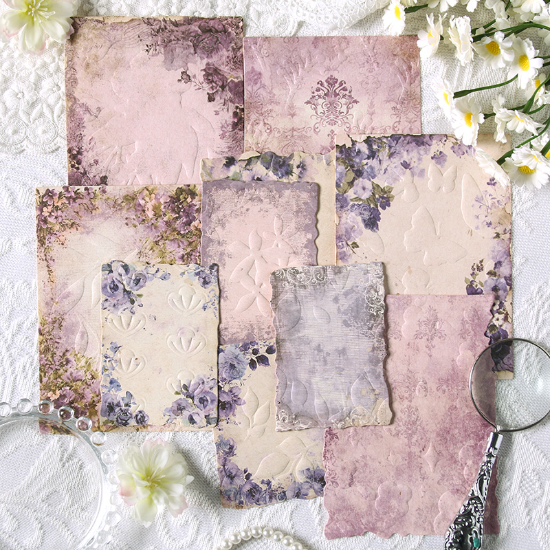 无粘性素材复古浮雕花纹手帐