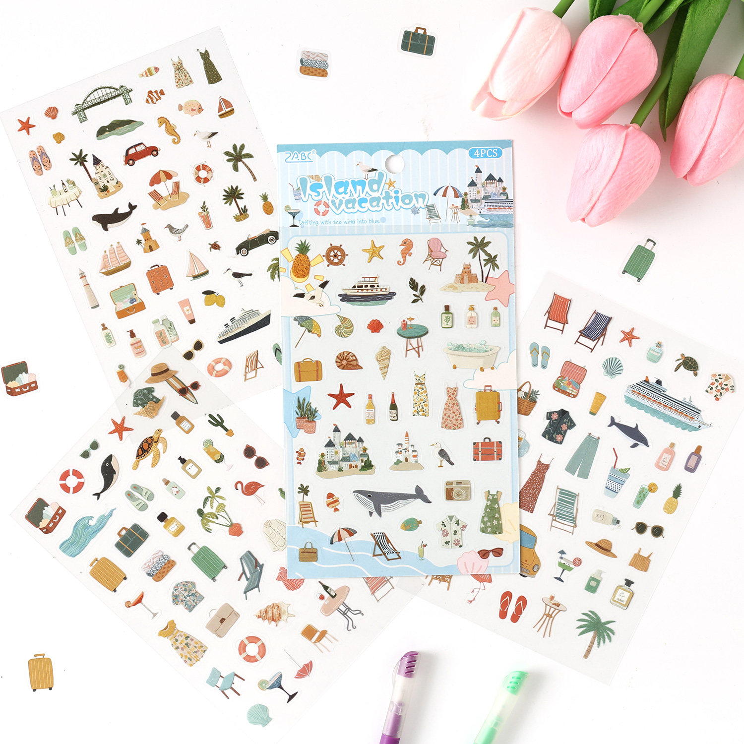 浮生小趣度假风贴纸套装旅行元素动物植物手账切膜贴纸手帐贴纸,文具电教/文化用品/商务用品,贴纸/立体贴纸,淘宝优惠券,粉丝福利购,淘宝优惠卷