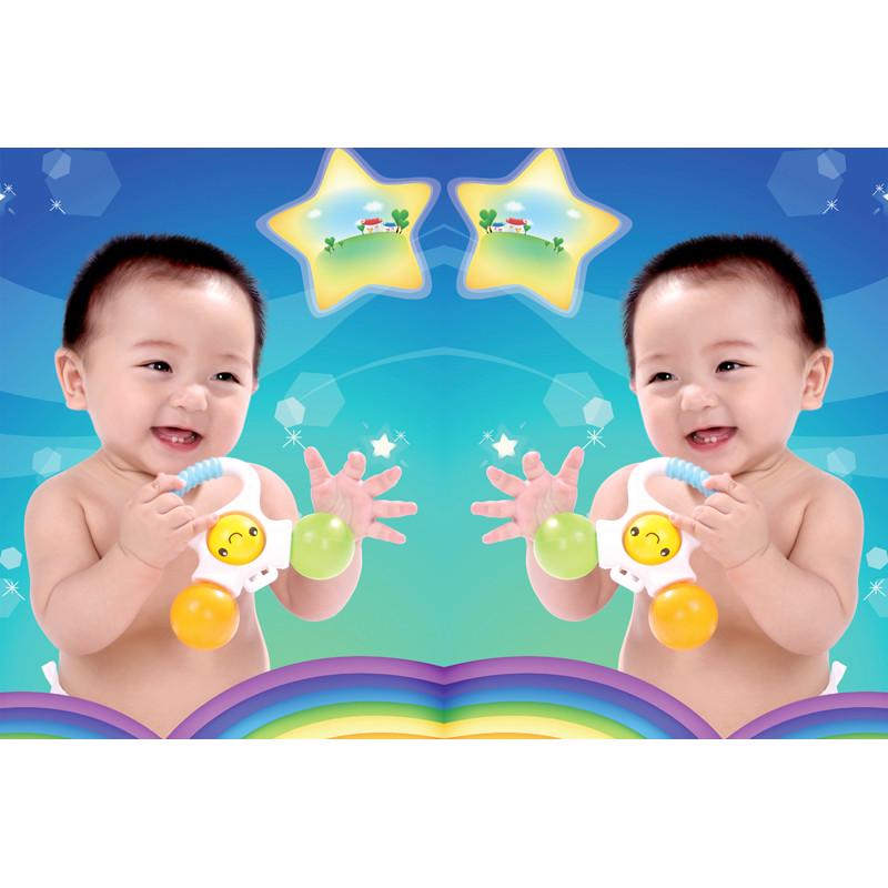 可爱早教照男宝宝图片婚房墙贴画龙凤双胞胎胎教海报宝宝画报婴儿